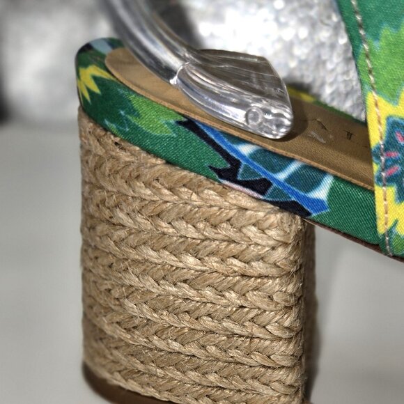 Talbot's Women's Floral Print Block Jute Heel Sandals Size 6 - Picture 6 of 6